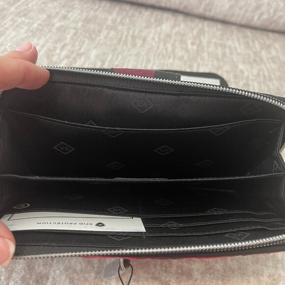 Vera Bradley Iconic RFID Turnlock Wallet - Garnet Buffalo Check - Picture 6 of 6